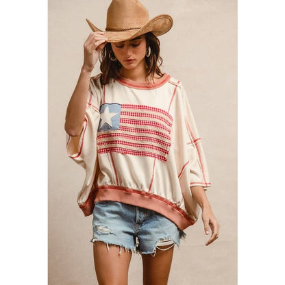AMERICAN FLAG PATCHWORK OVERLOCK STITCH FRENCH