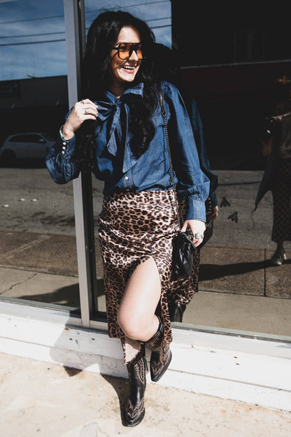 Highway Blues Bow Tie Blouse