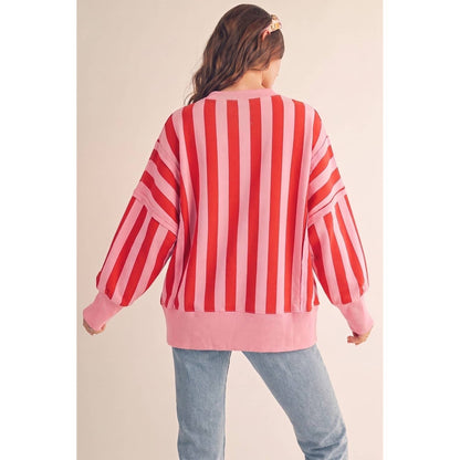 Holly Jolly Striped Sweatshirt