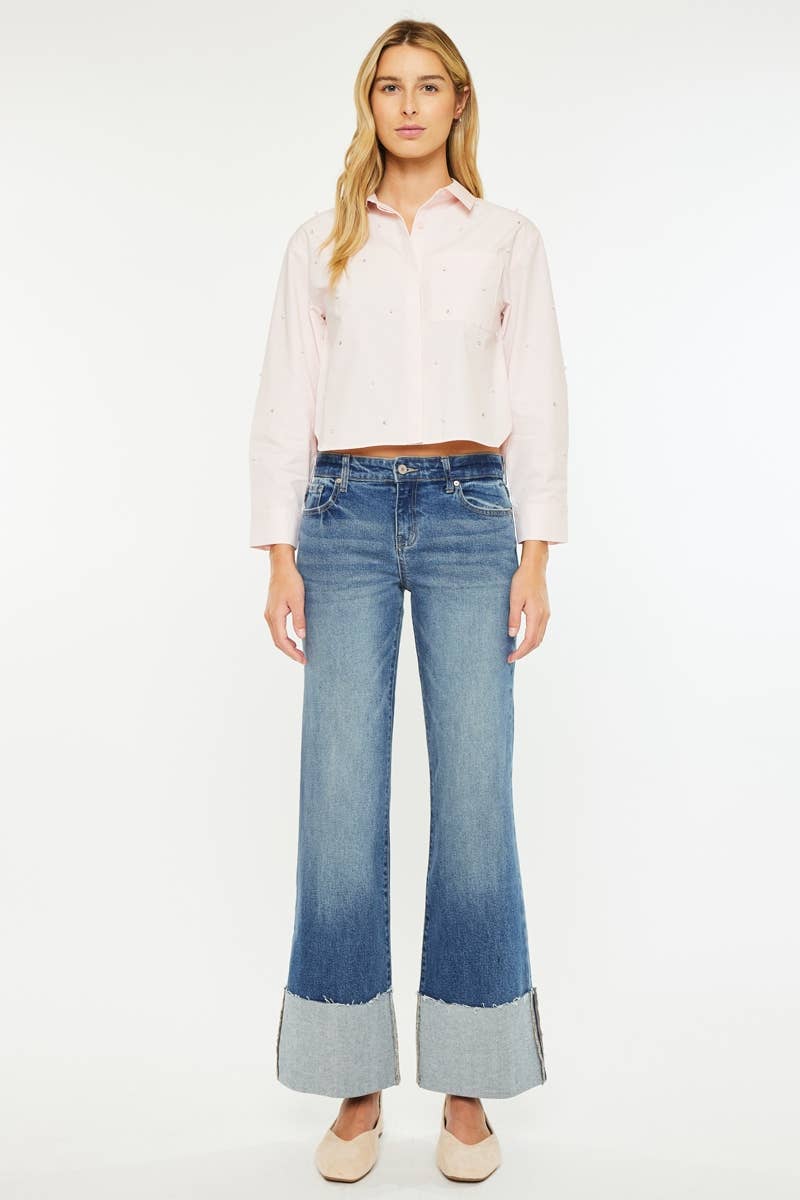 KanCan Sierra Mid Rise Wide Leg Jeans