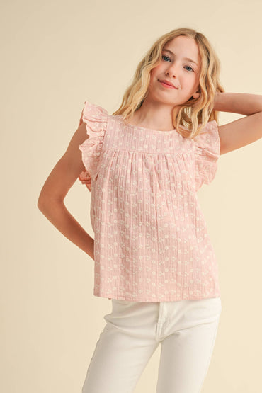 Tween Girls Lace Tie Open Back Top