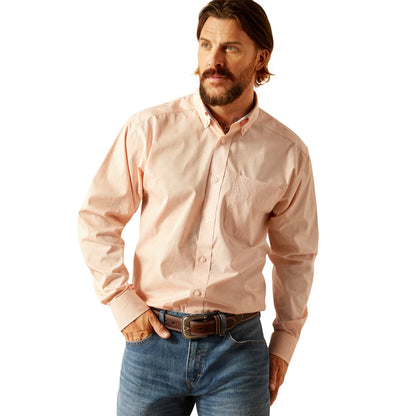 Ariat Wrinkle Free Ashton Pink Classic Fit Button Down Shirt