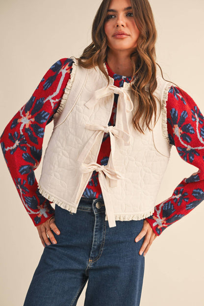Quilted Lace Trim Vest