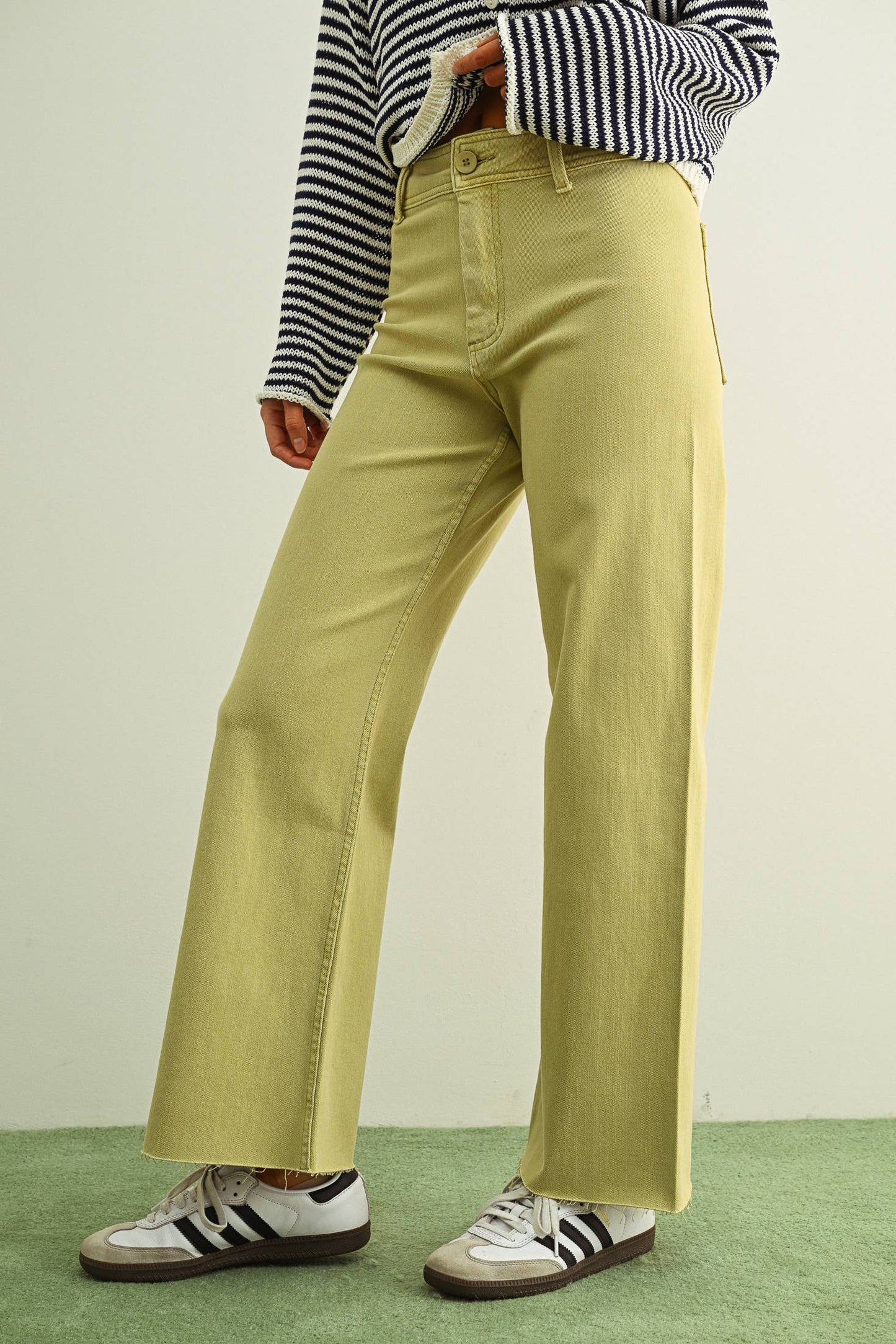Straight Wide Leg Denim Pants
