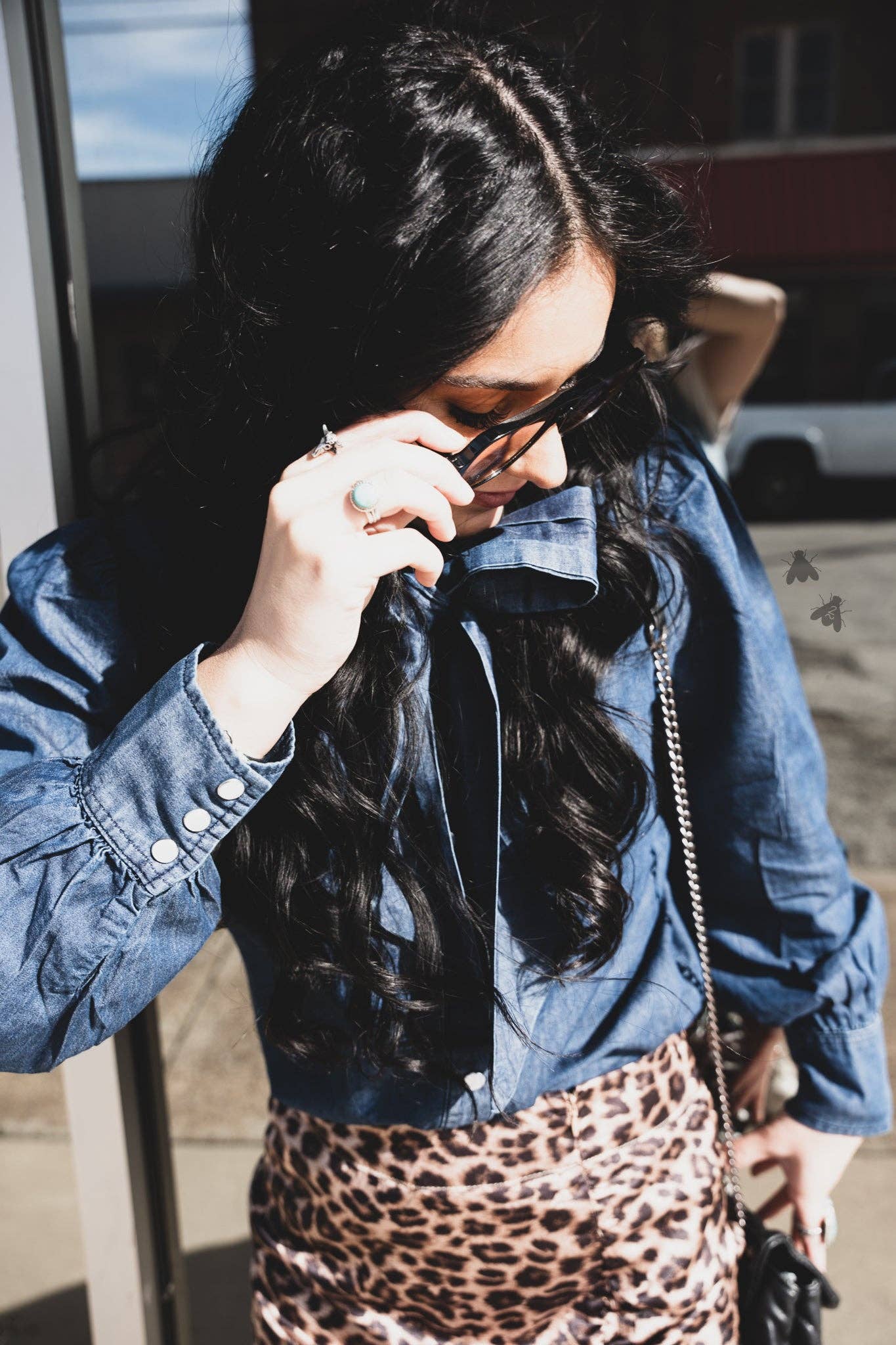 Highway Blues Bow Tie Blouse