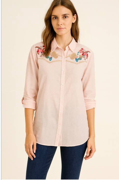  Desert Bloom Embroidered Shirt