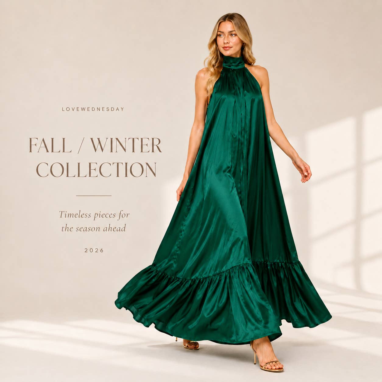 Sabrina Satin Halter Maxi Dress