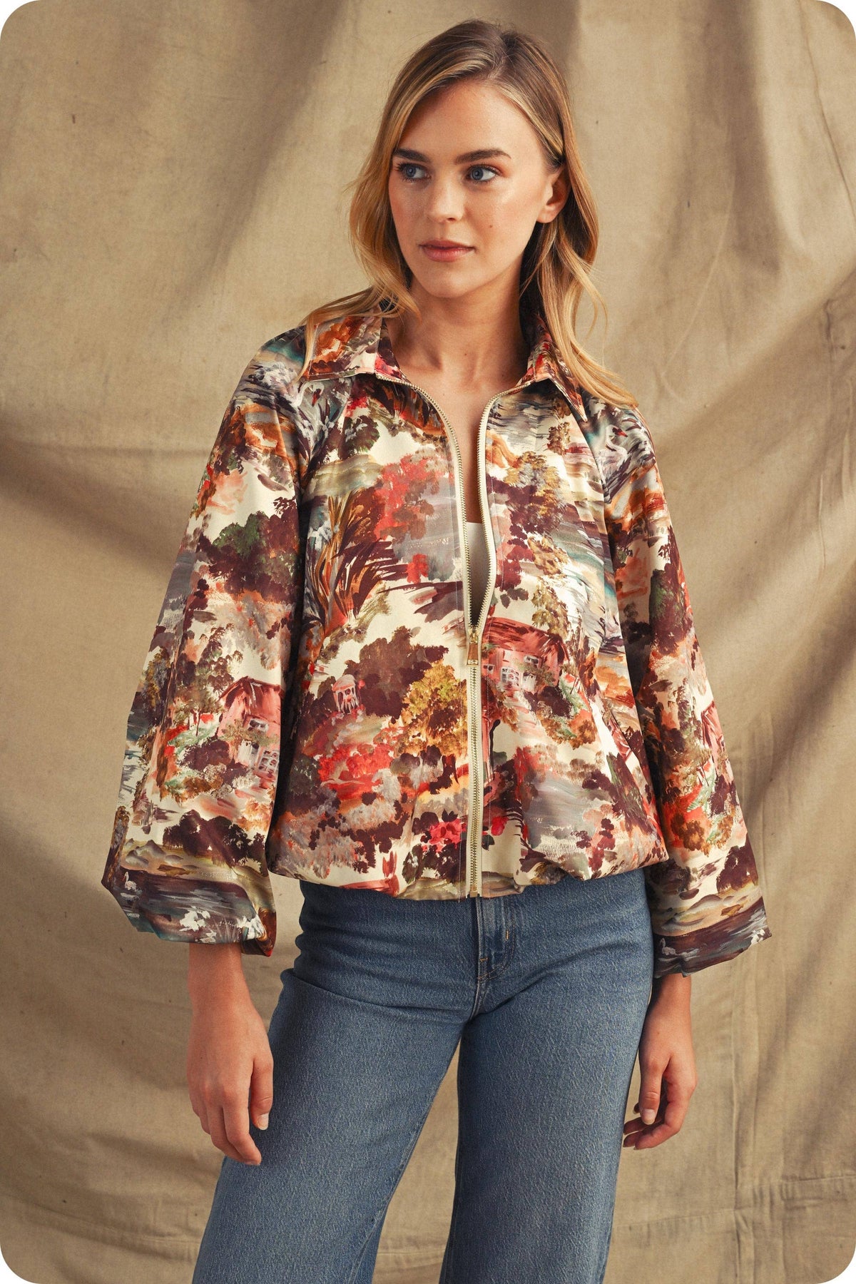 Cottage Garden Bubble Bomber Jacket