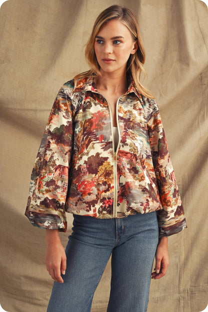 Cottage Garden Bubble Bomber Jacket