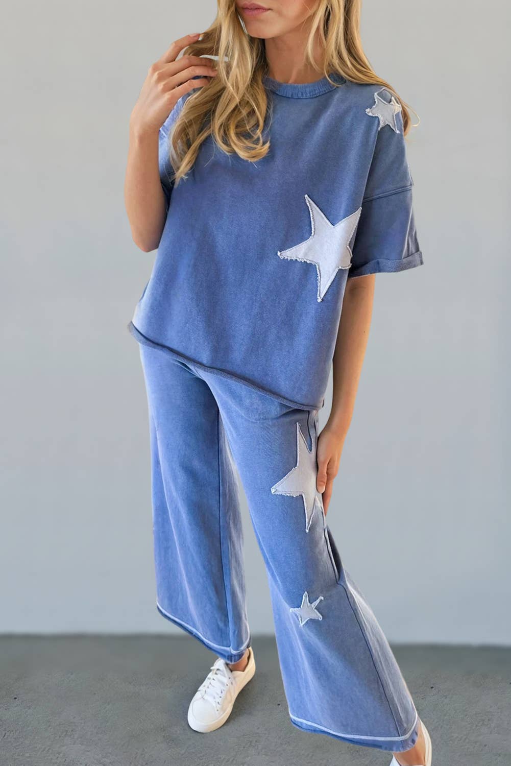 Light Wash Star Denim Outfit Set
