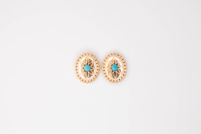 West & Co. Oval Post Earring w/ Turquoise