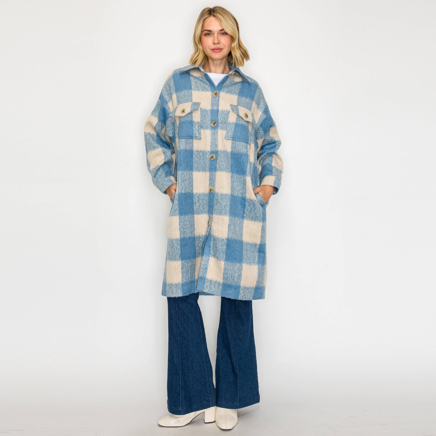 Serene Check Longline Coat