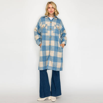 Serene Check Longline Coat