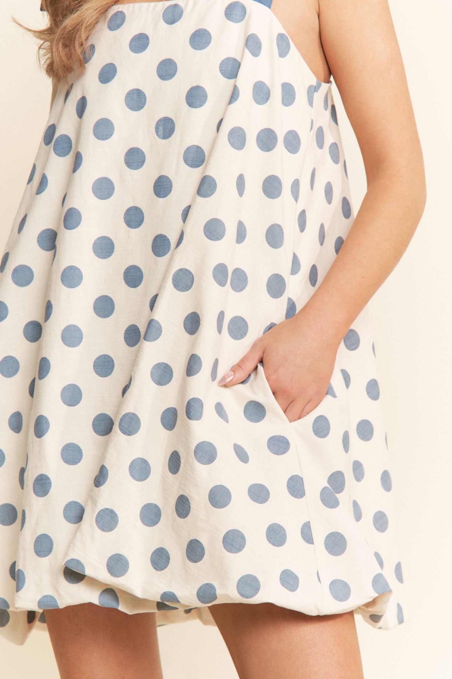 A-line Polka Dot Sleeveless Mini Dress