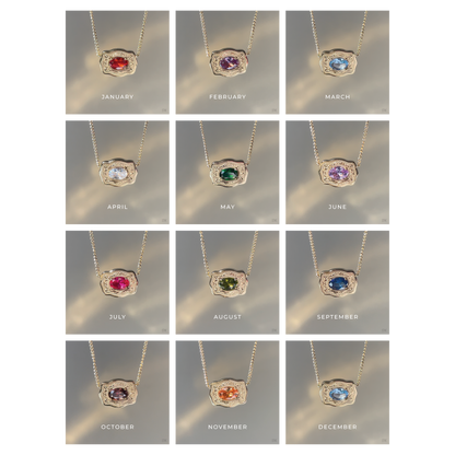 SpurWest Gold Belt Buckle Birthstone Necklace