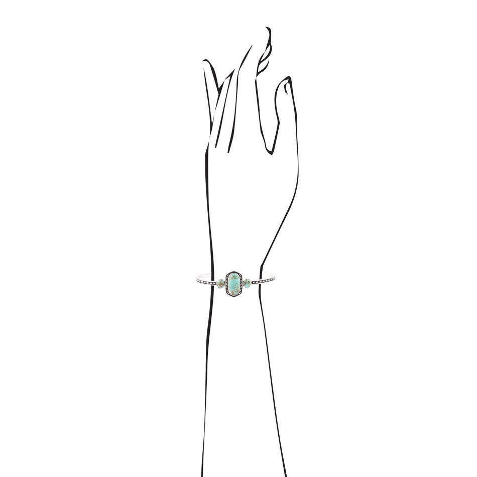 Barse Shielded Turquoise and Sterling Silver Cuff Bracelet