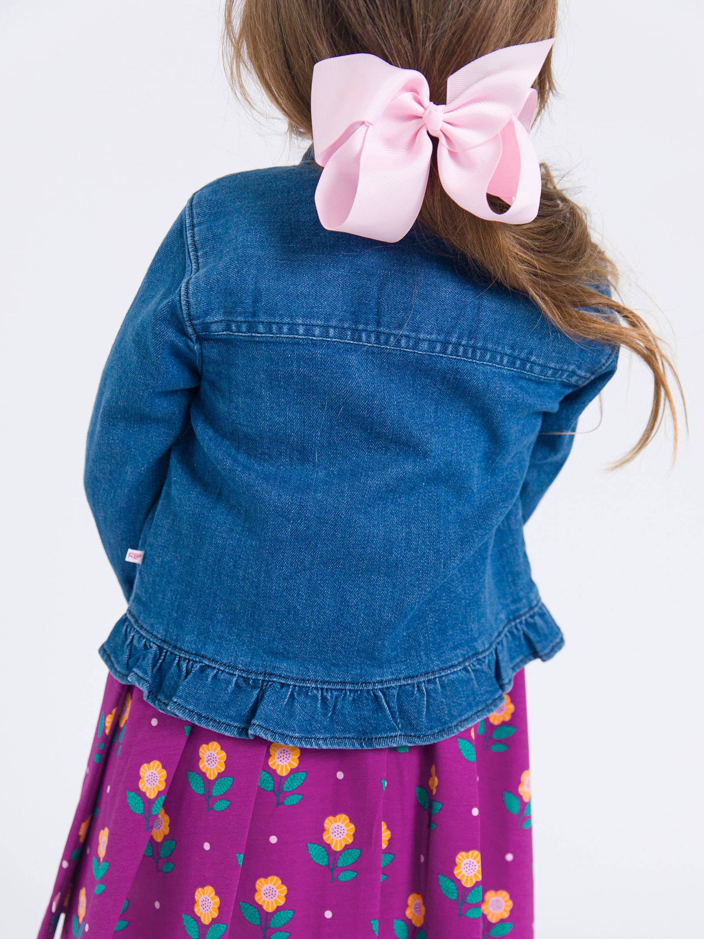 Girl's Medium Denim Ruffle Jean Jacket