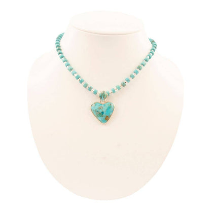 Barse Jewelry Blue Turquoise Heart Silver Pendant Necklace