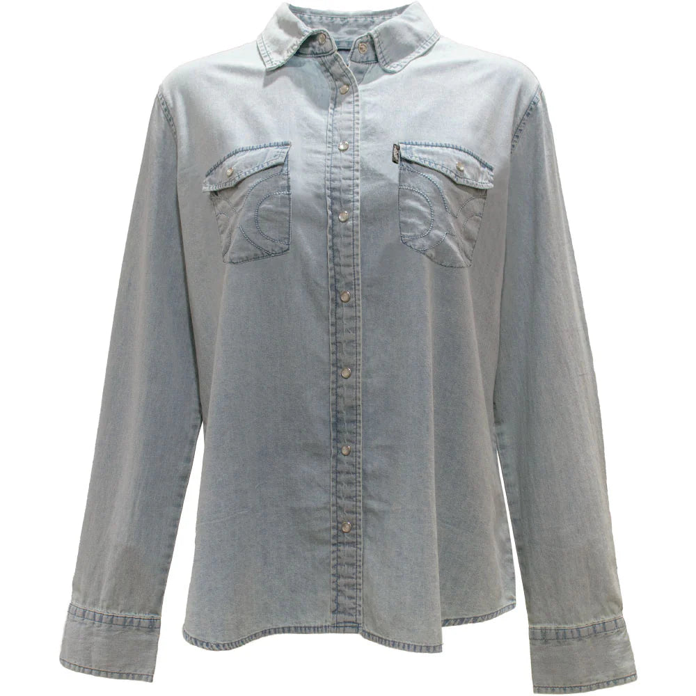 Hooey Ladies Chambray Denim Long Sleeve Shirt