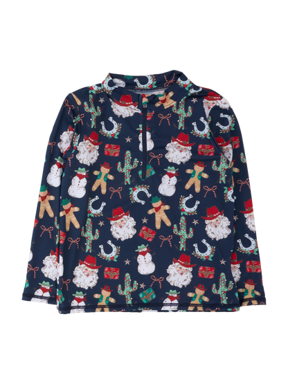 Boys Giddy Up Santa Quarter Zip
