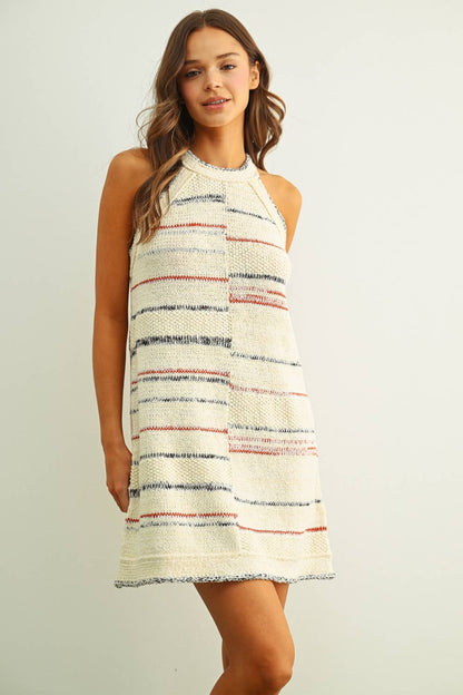 Striped Color Stripe Pattern Knit Dress