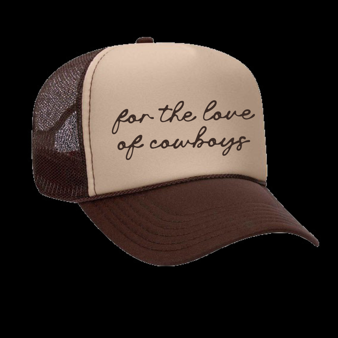 Brown & Tan For the Love of Cowboys Trucker Hat