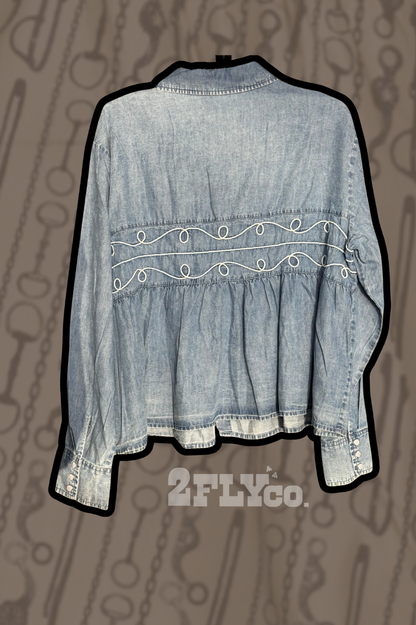 Loopty Lou Denim Peplum