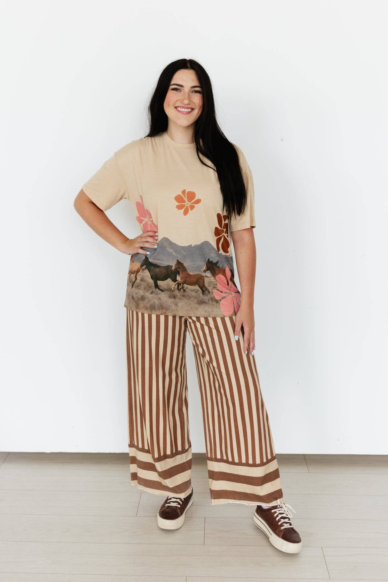 Turq Haven Brown & Tan Striped Pant