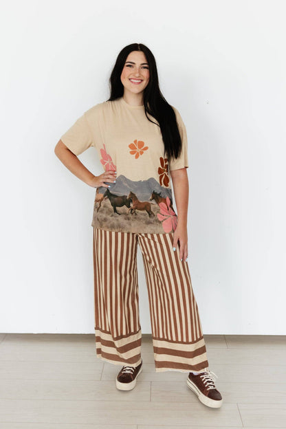 Turq Haven Brown & Tan Striped Pant