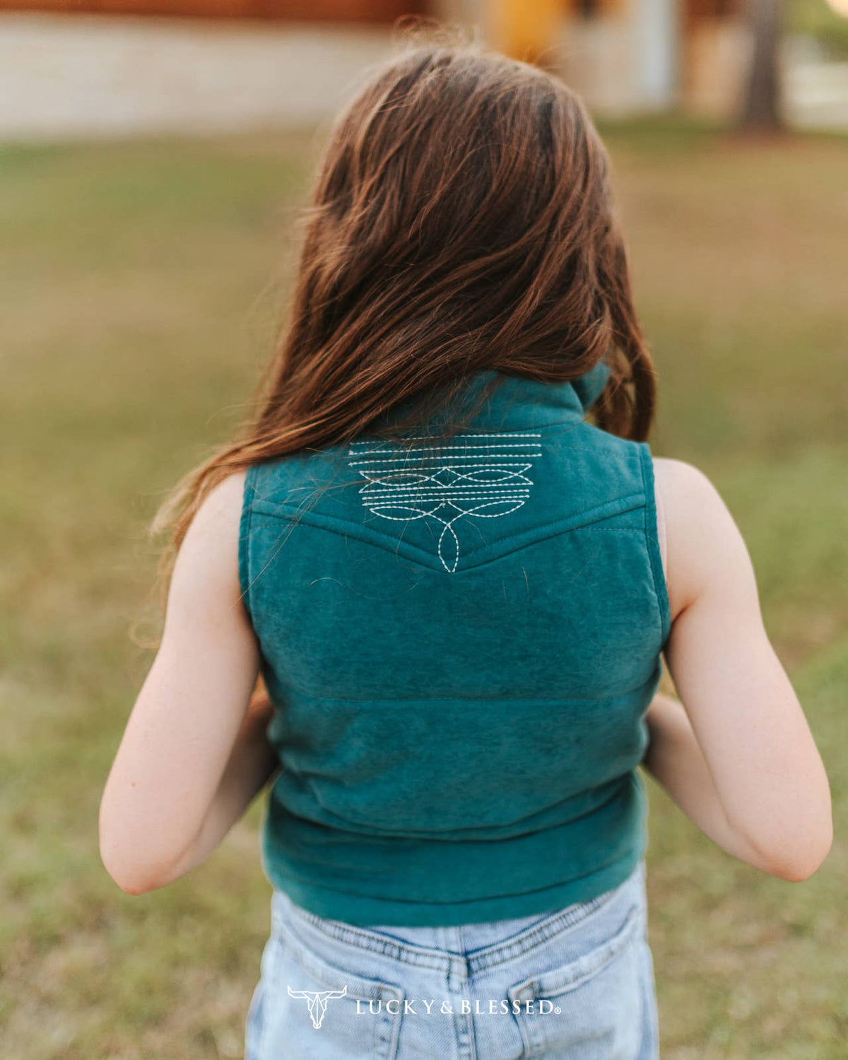 LUCKY & BLESSED Girl's Jade Boot Stitch Vest