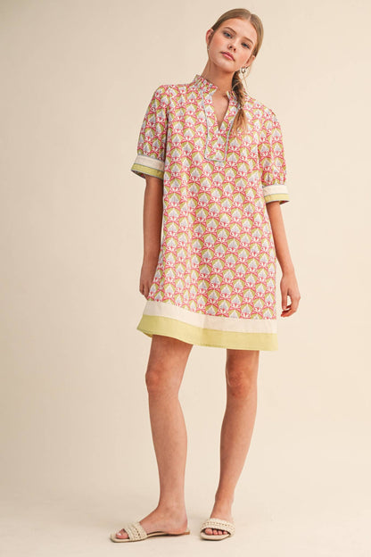 Vintage Floral Puff Sleeve Mini Dress