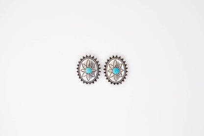 West & Co. Oval Post Earring w/ Turquoise