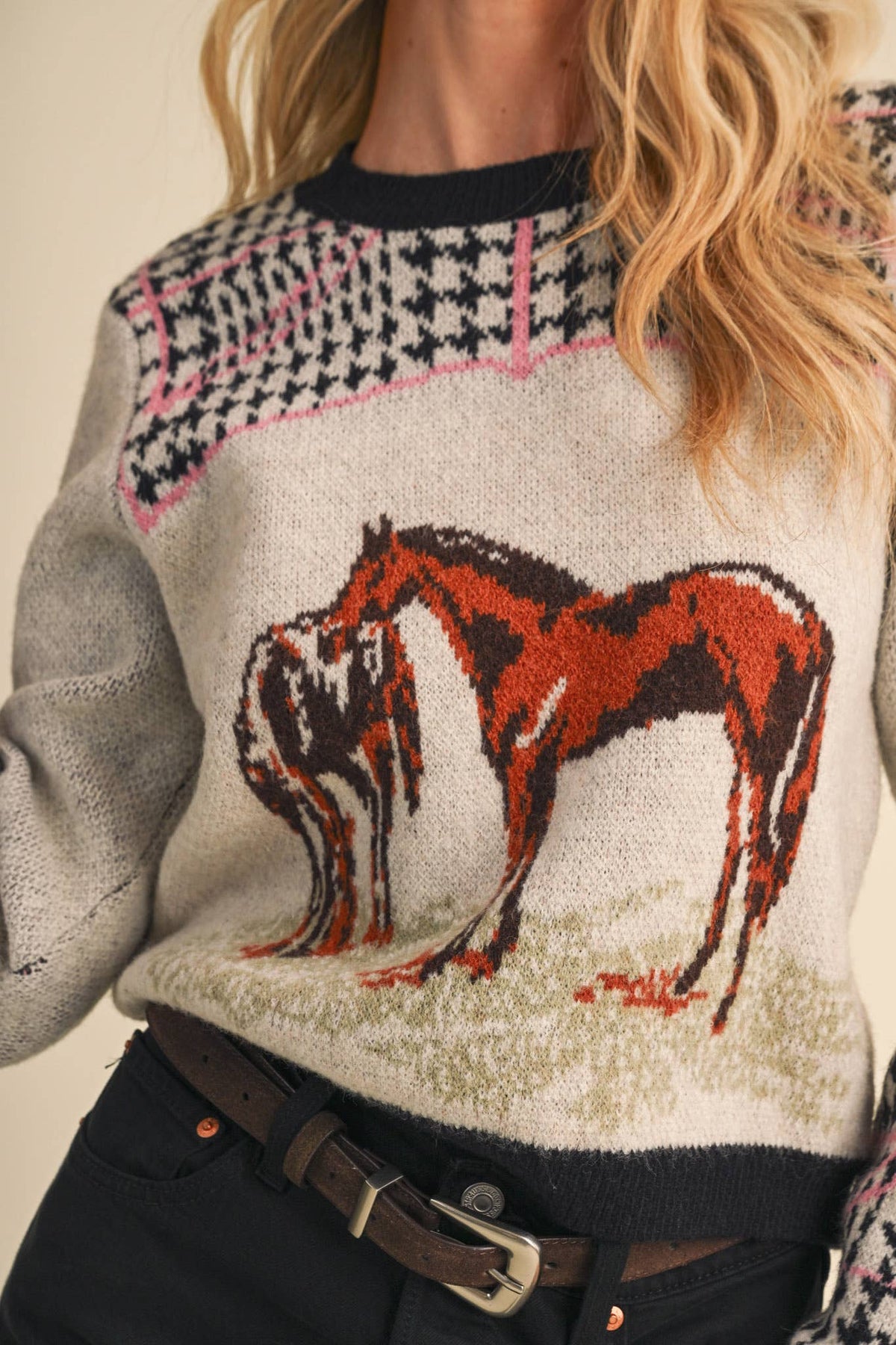 &MERCI Horse Motif Sweater