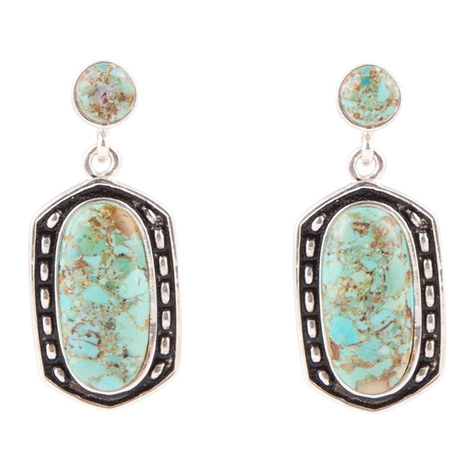 Barse Shielded Turquoise and Sterling Silver Earrings