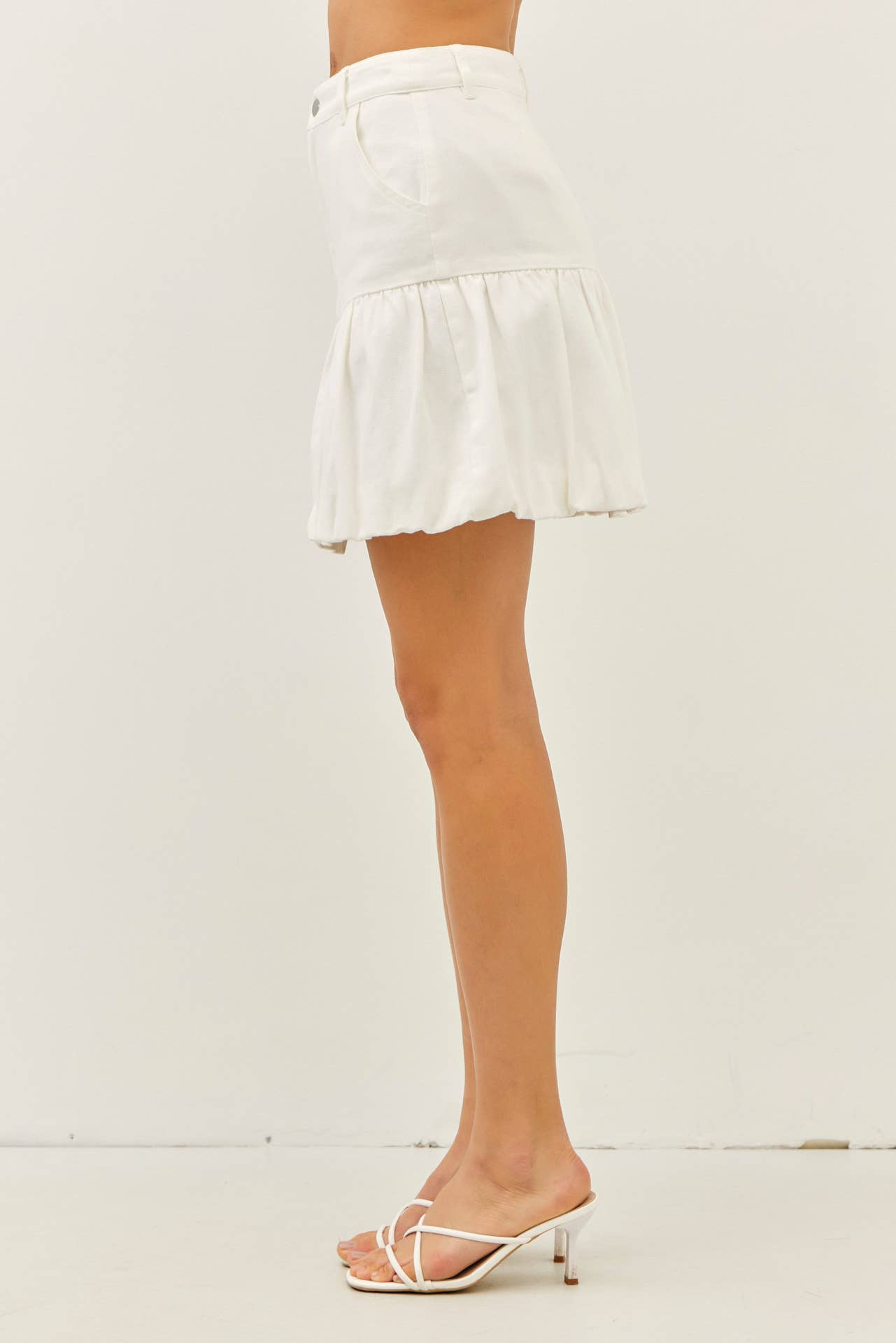 Denim Bubble Mini Skirt