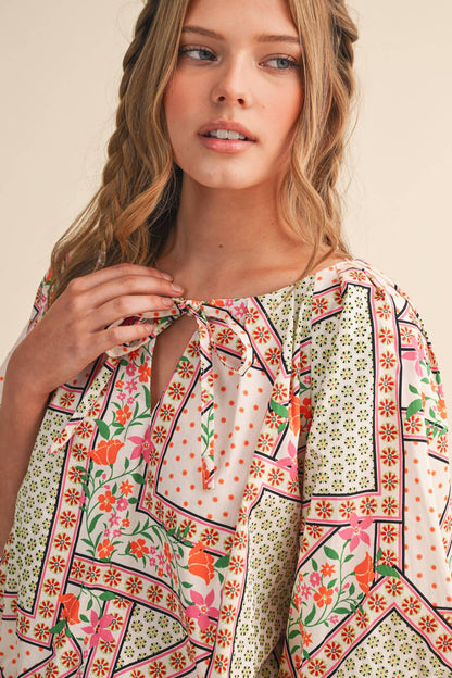 Floral Print Bubble Top