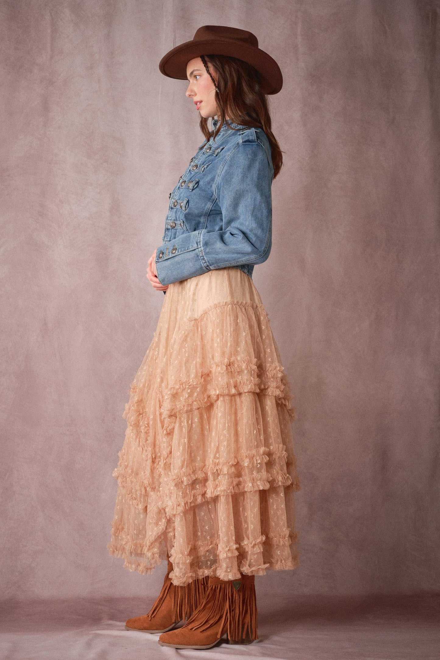 Blue B Washed Denim Napoleon Jacket