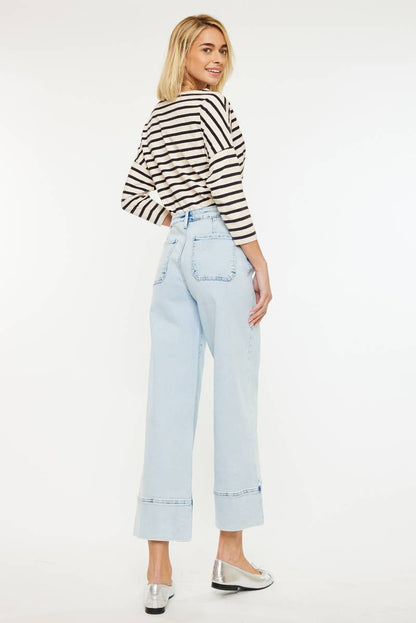KanCan Kassie Essentials Cropped Wide Leg Jeans