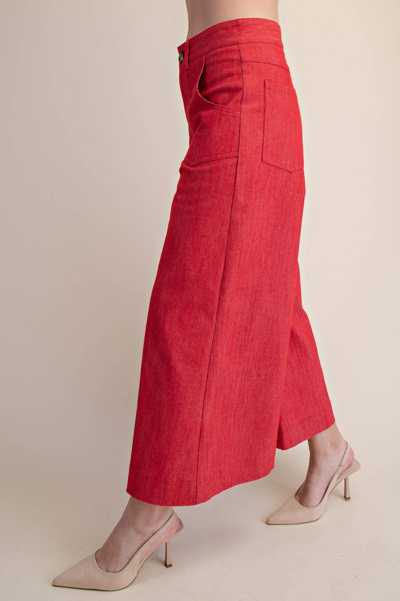 Crop High-Rise Wide-Leg Pants