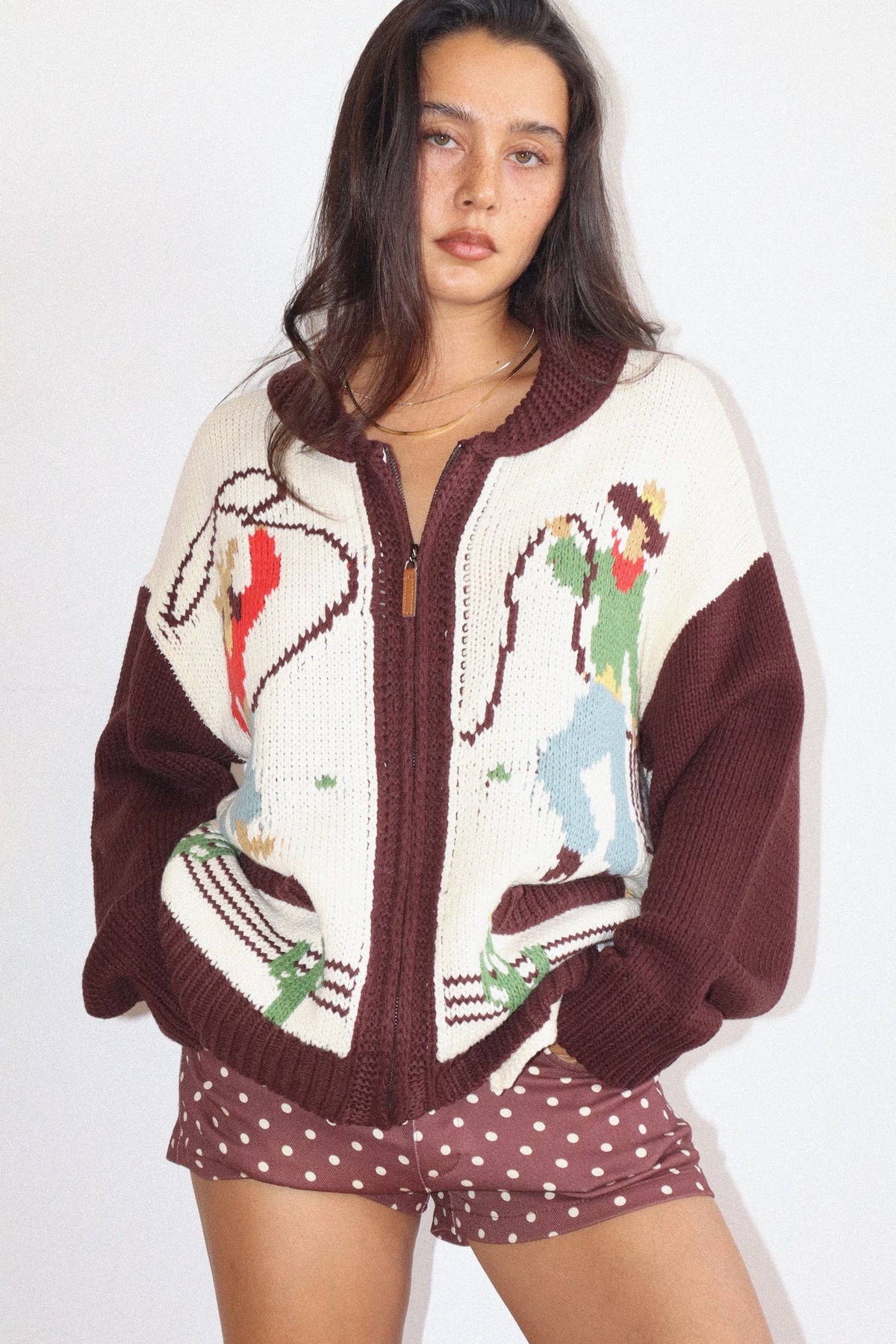 Bailey Rose Cowgirl Knit Zip-Up Cardigan