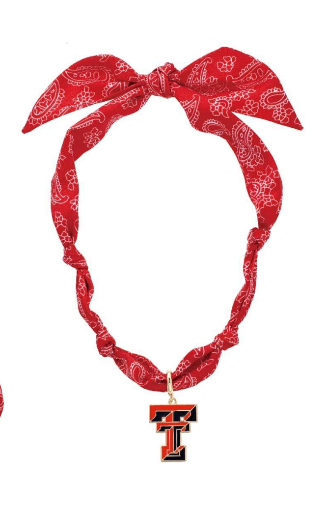 Canvas Style Texas Tech Red Raiders Logo Bandana Scarf Necklace