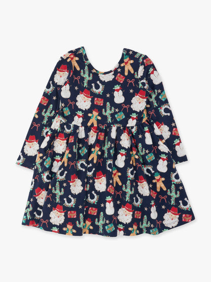 Girls Giddy Up Santa Twirl Dress