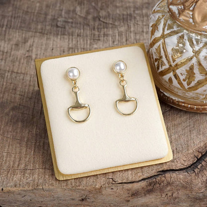 PennyLine Inc. Golden Rein – Pearl Bit Drop Earrings