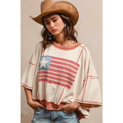 AMERICAN FLAG PATCHWORK OVERLOCK STITCH FRENCH