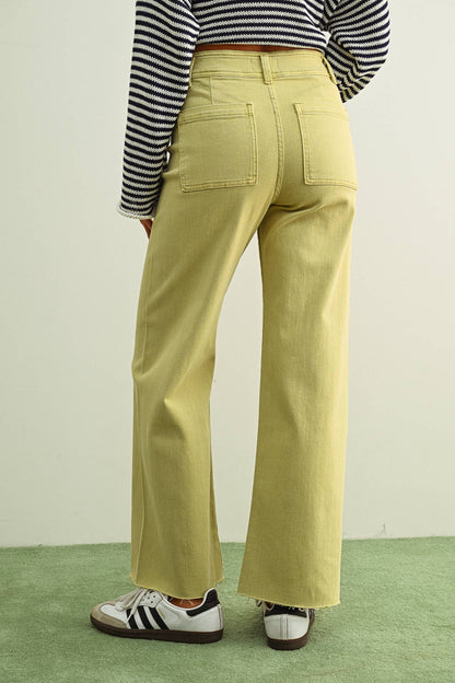 Straight Wide Leg Denim Pants