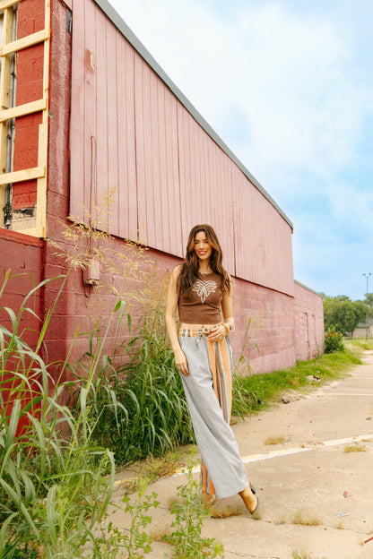 Brown Boot Stitch Tank