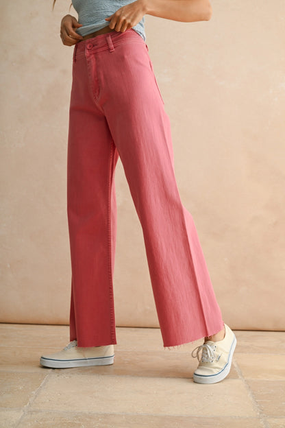 Straight Wide Leg Denim Pants