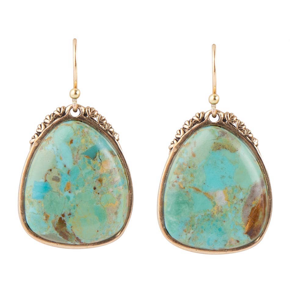 Barse Agave Genuine Turquoise Earrings