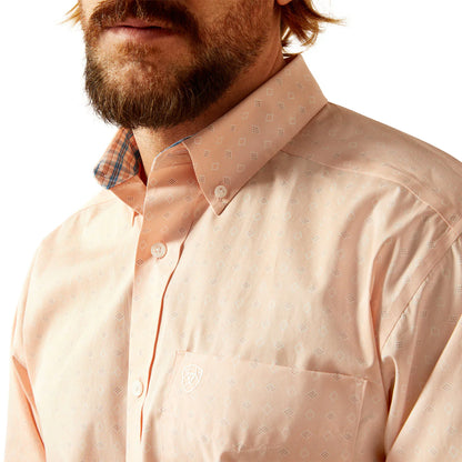 Ariat Wrinkle Free Ashton Pink Classic Fit Button Down Shirt