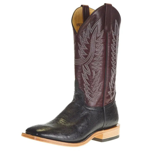 AB Top Hand Collection Black Smooth Ostrich Boots